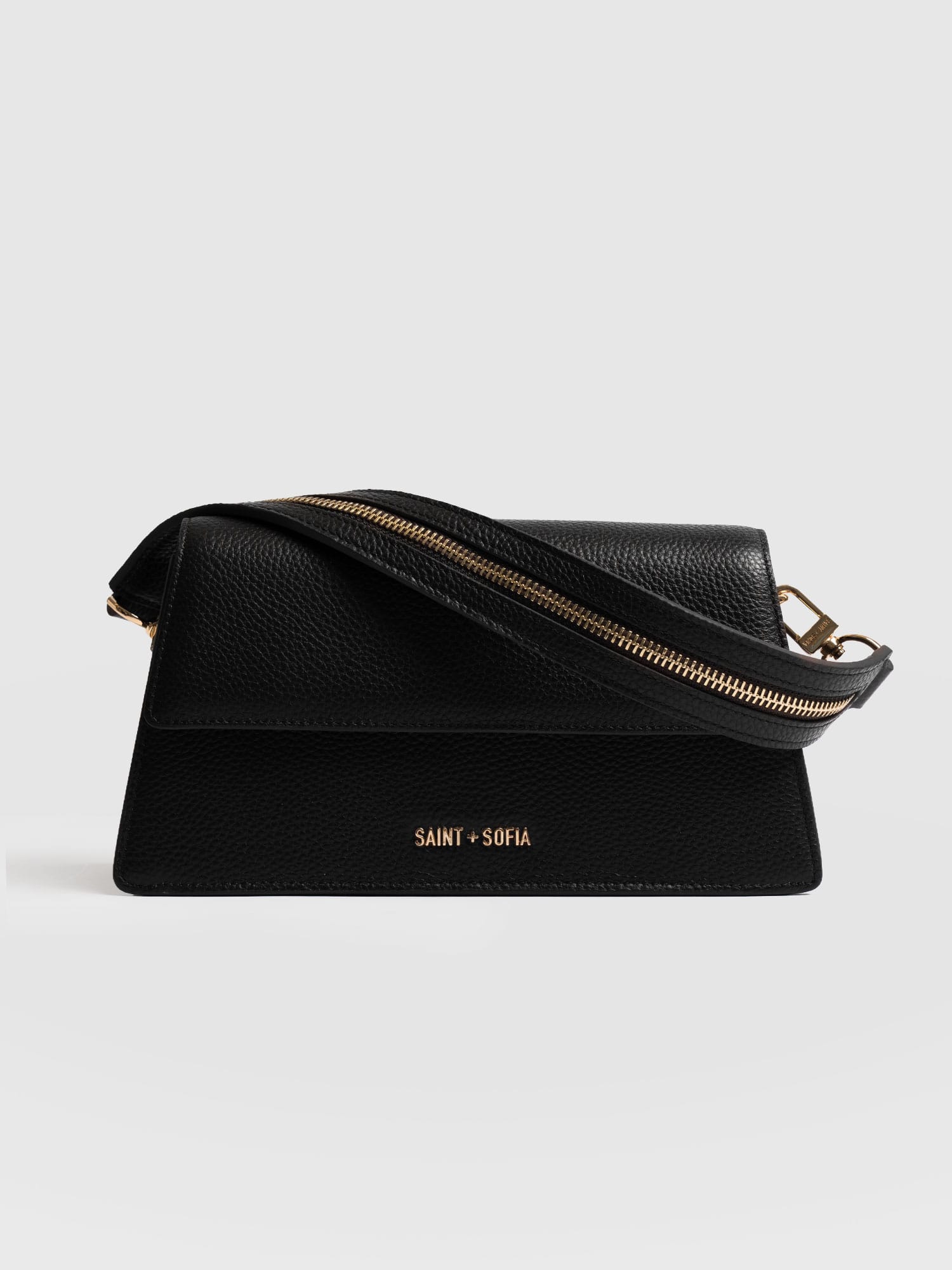 Lennox Half Flap Bag - Black - Women's Handbags | Saint + Sofia® USA